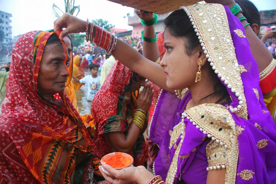 Chhathi Maiya is believed to be the sister of Surya Dev and the goddess of child protection.